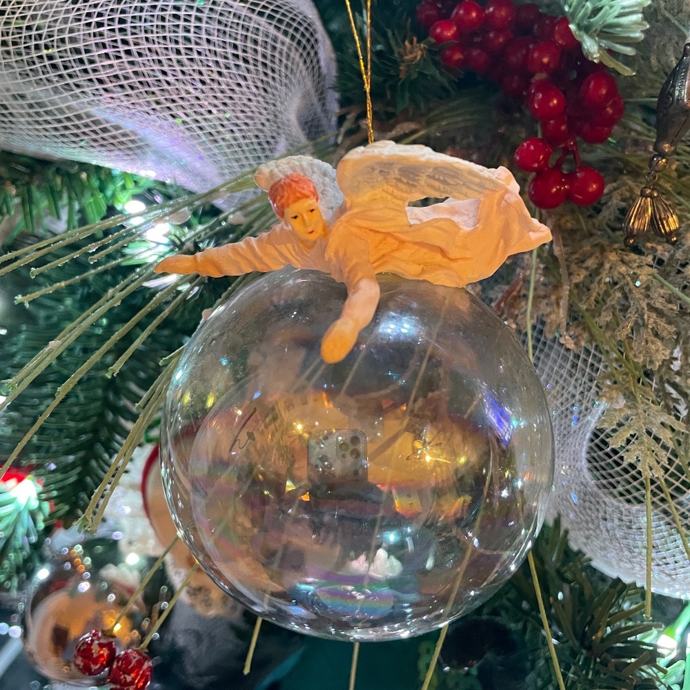 Angel on Glass ball Ornament